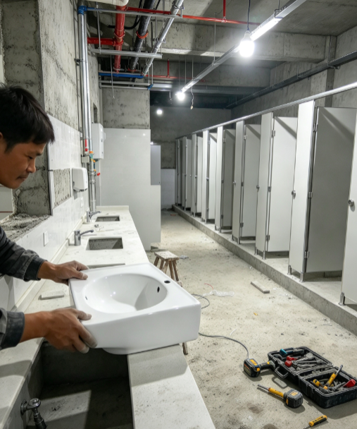 Pemasangan Unit Sanitari Baru